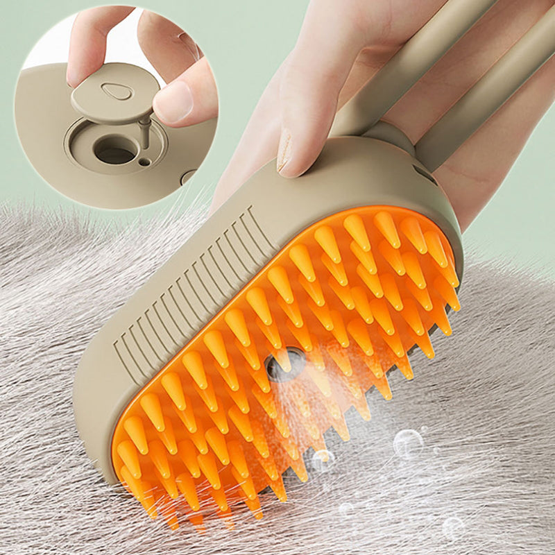 3-in-1 Cat Steam Brush | Clean, Massage & Groom | Furry Lovers Pet
