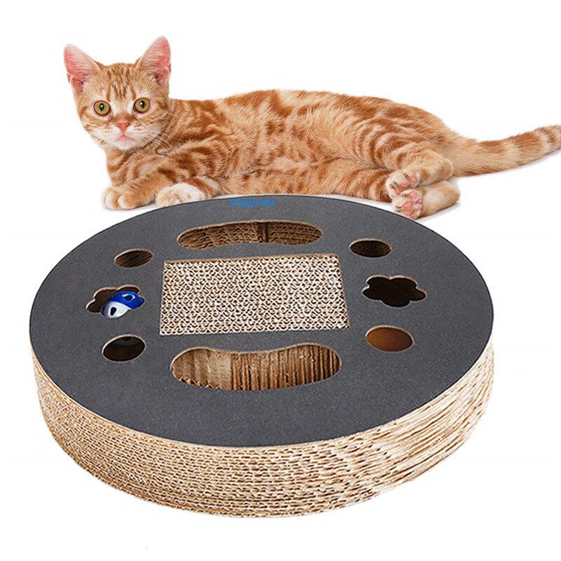 Corrugated Cat Scratch Board with Bell Toy