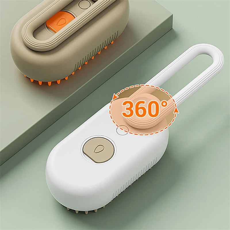3-in-1 Cat Steam Brush | Clean, Massage & Groom | Furry Lovers Pet