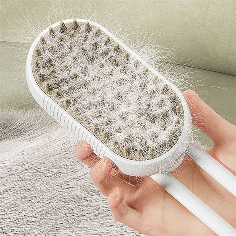 3-in-1 Cat Steam Brush | Clean, Massage & Groom | Furry Lovers Pet